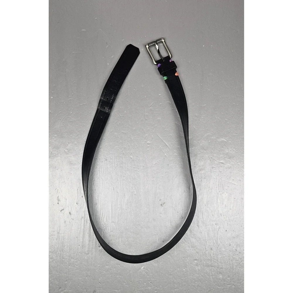 Robert Graham‎ Belt Mens 42' Black Embossed Genuine Leather Buckle Casual